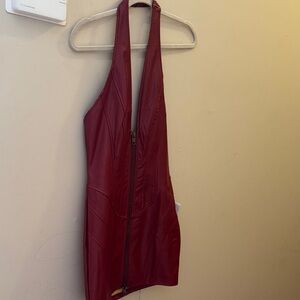 Edge Red Halter Mini Dress